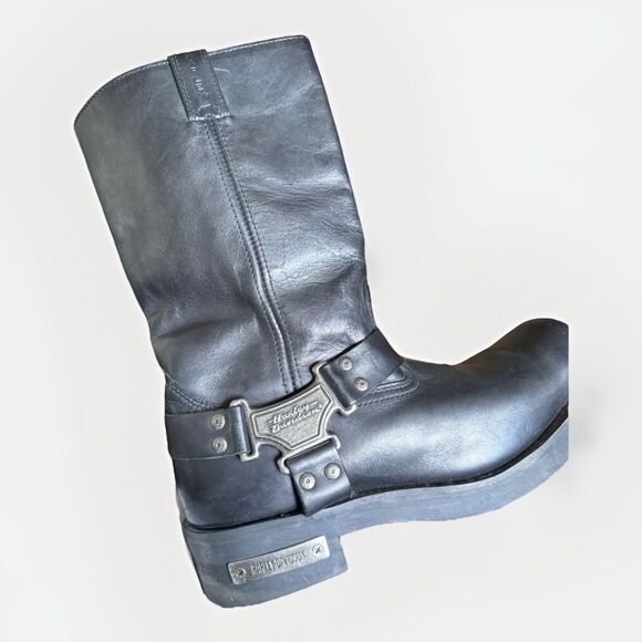 Harley Davidson Mega Harness Leather Motorcycle Riding Biker Boots Mens 13 Black - Picture 2 of 9